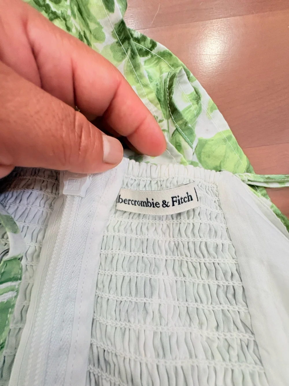Abercrombie & Fitch White and Green Floral Maxi Dress